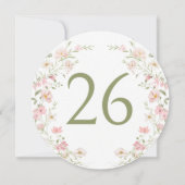 Couronne florale rose fard mariage numéro de table (Dos)