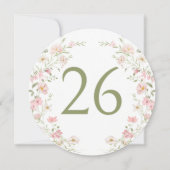 Couronne florale rose fard mariage numéro de table (Devant)
