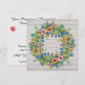 Couronne florale rustique chic Invitation (Devant / Derrière)