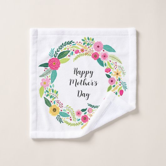 Couronne florale rustique colorée (Gant de toilette)