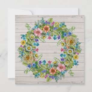 Couronne florale rustique élégante Invitation