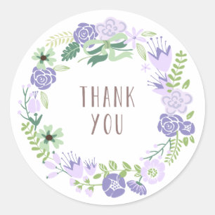 Couronne florale Stickers Merci