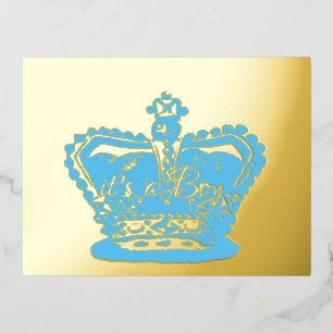 Couronne   Gold Crown c'est un garçon Faire-part d