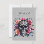 Couronne gothique de crâne de roses Merci (Devant)