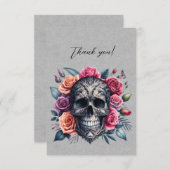 Couronne gothique de crâne de roses Merci (Devant / Derrière)