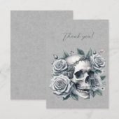 Couronne gothique de roses de crâne blanc Merci (Devant / Derrière)