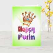 Couronne heureuse de carte d'amusement de Purim (Fleur jaune)