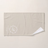 Couronne hivernale rustique beige monogramme nom d (Serviette à main)