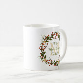 Couronne initiale de mug de Noël avec monogramme (Devant droit)