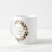 Couronne initiale de mug de Noël avec monogramme (Devant gauche)
