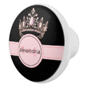 Couronne Monogramme Princesse Rose Poignée Céramiq (Droite)