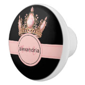 Couronne Monogramme Princesse Rose Poignée Céramiq (Droite)