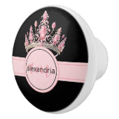 Couronne Monogramme Princesse Rose Poignée Céramiq (Droite)