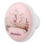 Couronne Monogramme Princesse Rose Poignée Céramiq (Droite)