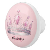 Couronne Monogramme Princesse Rose Poignée Céramiq (Droite)