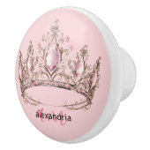 Couronne Monogramme Princesse Rose Poignée Céramiq (Droite)