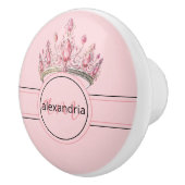 Couronne Monogramme Princesse Rose Poignée Céramiq (Droite)