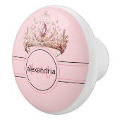 Couronne Monogramme Princesse Rose Poignée Céramiq (Droite)