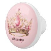 Couronne Monogramme Princesse Rose Poignée Céramiq (Droite)