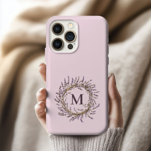 Couronne personnalisée de lavande Monogramme Maman