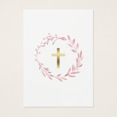 couronne rose Carte de souvenir de la première com (Devant)