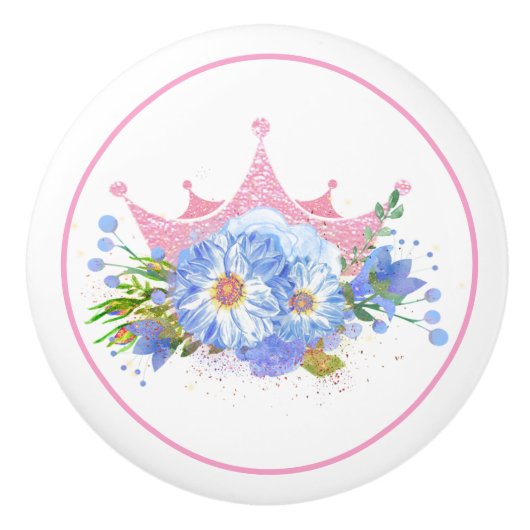 Couronne rose et Fleurs tiroir Tirer Tirer Bouton (Devant)