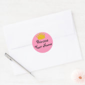 Couronne Rose Princesse Votre nom Stickers Personn (Enveloppe)
