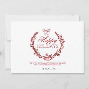 couronne rouge fleurir Carte de vacances affaires