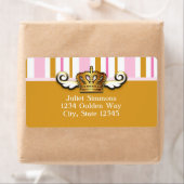 Couronne Royale Dorée Rose Autocollant Étiquette F (En situation)