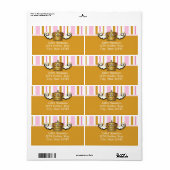 Couronne Royale Dorée Rose Autocollant Étiquette F (Feuille entière)