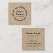 Couronne russe sur un carte de visite carré kraft (Devant / Derrière)