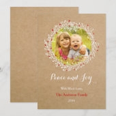 Couronne rustique Carte de vœux Groupon Paix et Jo (Devant / Derrière)