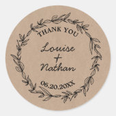 Couronne rustique sur autocollant de la faveur de  (Devant)