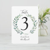 Couronne Rustique Verte | Cartes de numéros de tab (Debout devant)