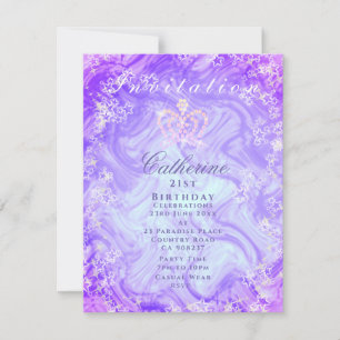 Couronne scintillante dégradé violet Invitation