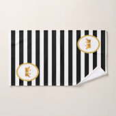Couronne sur bande noire et blanche (Serviette à main)