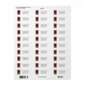 Couronne sur briques étiquette de adresse de Noël (Feuille entière)