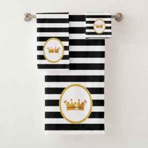 Couronne sur rayures noires et blanches