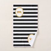 Couronne sur rayures noires et blanches (Serviette à main)