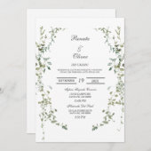 Couronne verte Faire-part de mariage espagnol (Devant / Derrière)