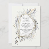 Couronne vintage avec invitation au feuillage rust (Devant)