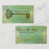 Couronne vintage et cartes de visite élégants (Devant / Derrière)