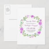 couronnes de fleurs aquarelle cartes de rendez-vou (Devant / Derrière)