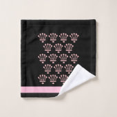 Couronnes florales noires roses (Gant de toilette)