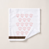Couronnes florales roses sur fond blanc (Gant de toilette)
