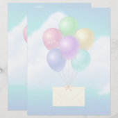 Courrier aérien - Feuille de papier à lettres de 8 (Devant / Derrière)