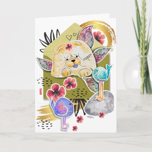 COURRIER COURRIER COURRIER Chow chien carte d'art (Devant)