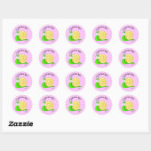 Courrier d'escargot (rose) - Stickers d'enveloppes (Feuille)