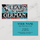 Cours d'allemand Carte de visite - Bleu Rouge (Devant / Derrière)