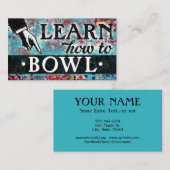 Cours de bowling Carte de visite - Rouge bleu (Devant / Derrière)